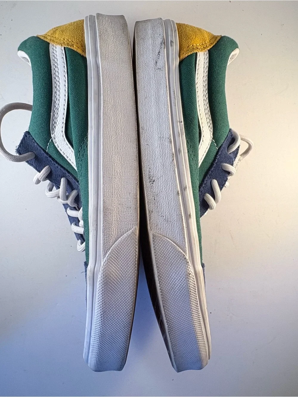 Vans Yacht Club Shoes Unisex‎ M6 W7.5 Old Skool Sneakers Suede Green Blue Yellow